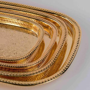 Handmade Vintage Moroccan Brass Tea Tray – Handcrafted Moroccan Tea Serving Tray or Brass Table – Traditional Moroccan Tea Table Decor