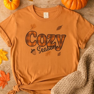 Cozy Season T-Shirt, Fall Fashion Tee, Unisex Autumn Shirt, Thanksgiving Outfit, Cozy Wear, Cozy Fall Season T-Shirt, Pumpkin Spice Shirt
