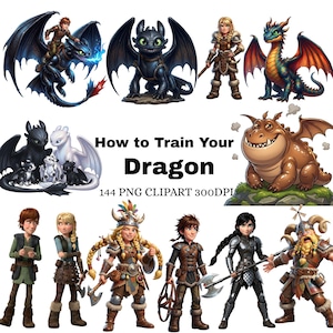 How to Train Your Dragon PNG Bundle, Toothless Alphabet Clipart (Digital PNG)