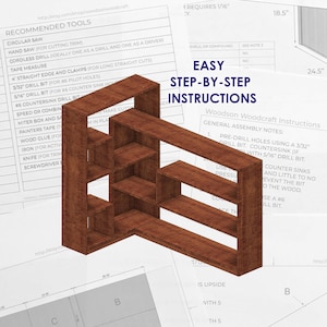DIY Corner Shelf Woodworking Plan - Custom Fit with Woodbit Software - Modern & Easy Build