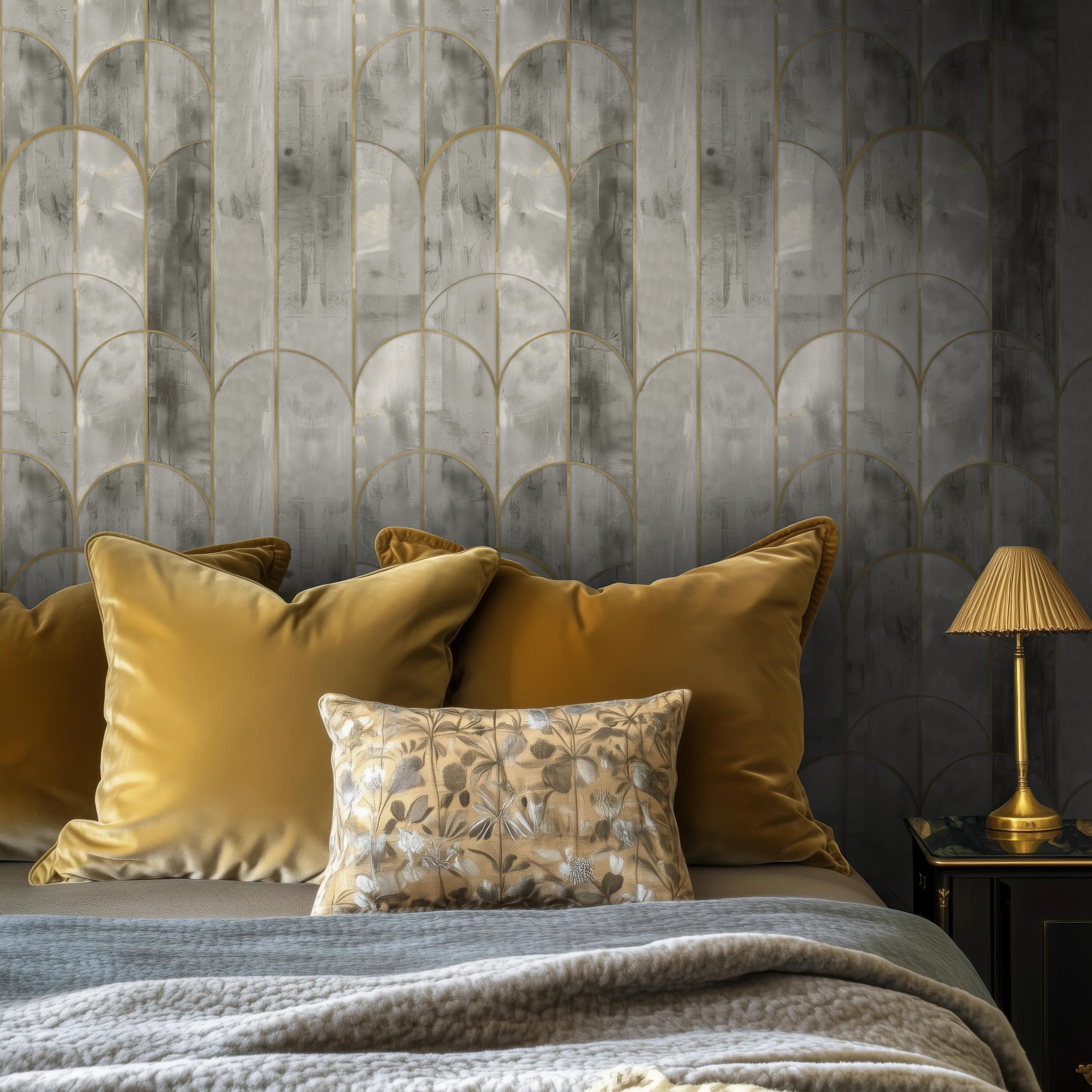 Art Deco Arch Wallpaper: Textured Non-woven Subtle Statement - Etsy