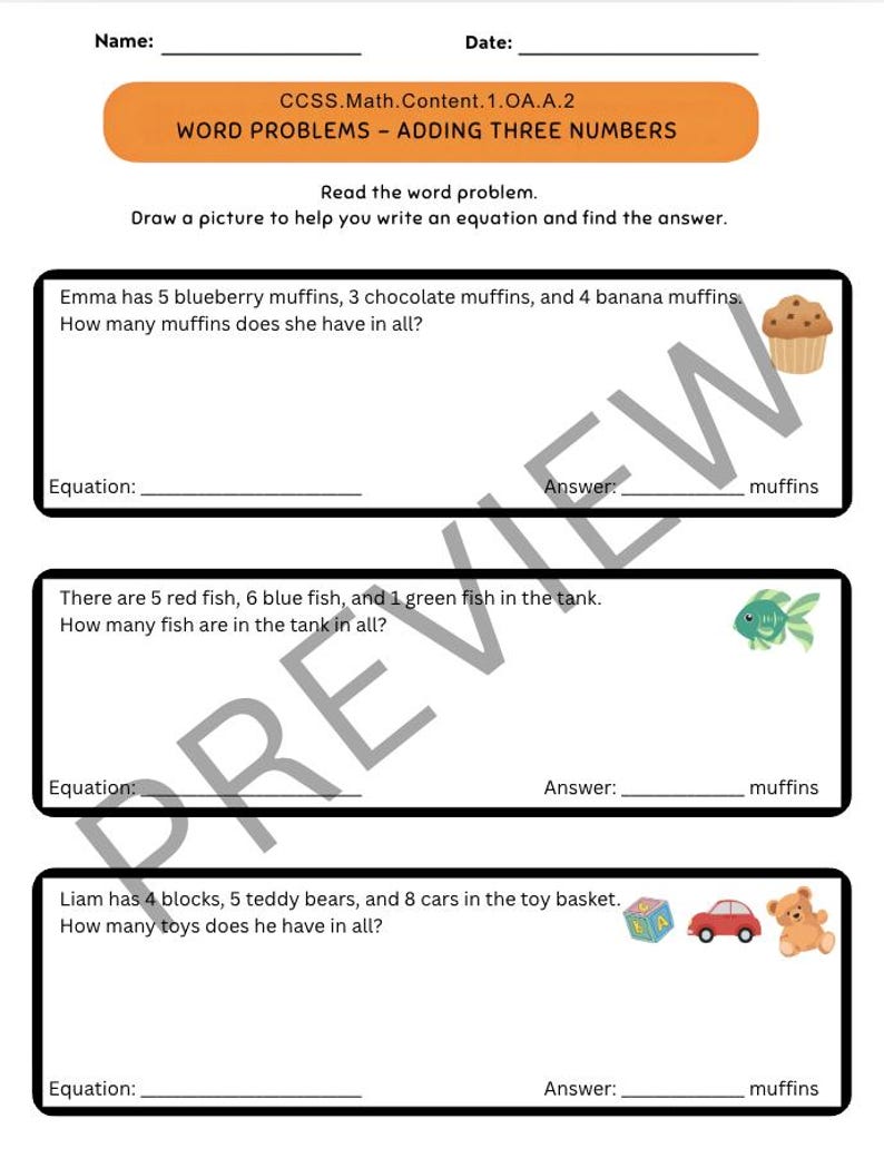First Grade Math Worksheets Bundle | Math Printables | 25 No-prep ...