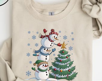 Christmas Snowman Sweatshirt, Christmas Tree Shirt, Funny Snowman Christmas Sweatshirt, Christmas Gift, Xmas Snowman Lover Shirt