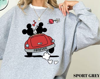 Mickey and Minnie Valentine Couple Sweatshirt, Mickey Minnie Forever Sweethearts Shirt, Matching Disney Sweatshirt, Funny Valentine Gift