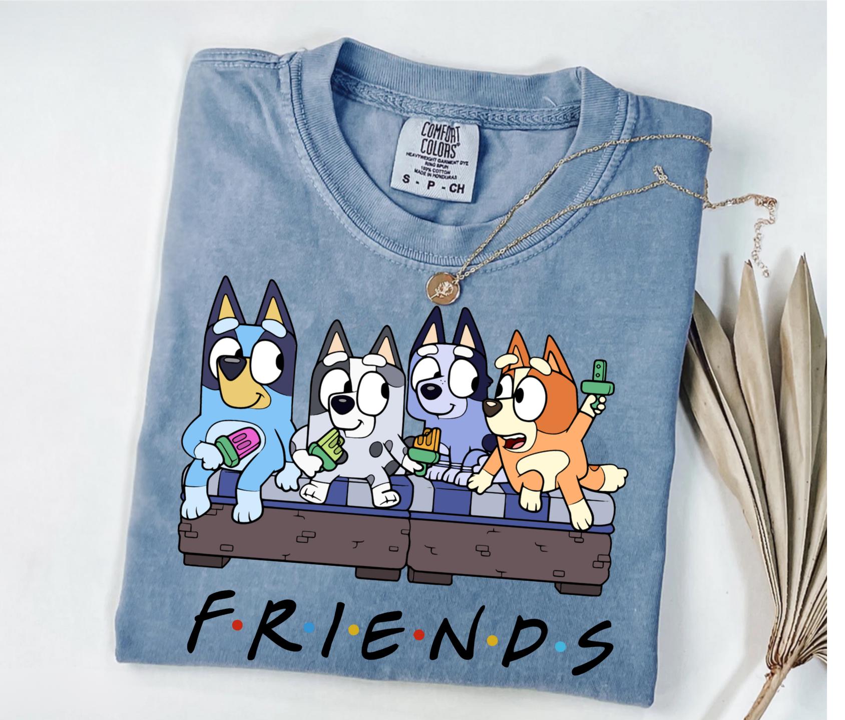T-Shirt Bluey Et Bingo Fille - 100% Coton - Design Pailleté