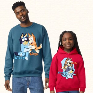 Bluey and Bingo sweatshirt, Bluey Family Sweatshirt, Blue and friends sweatshirt, Bluey hoodie youth, Blue dog birthday, toddler sweatshirt