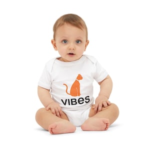 Cute Cat Vibes Infant Bodysuit, Baby Shower Gift, Newborn Outfit, Funny Infant Clothes, Pet Lover Baby Clothes