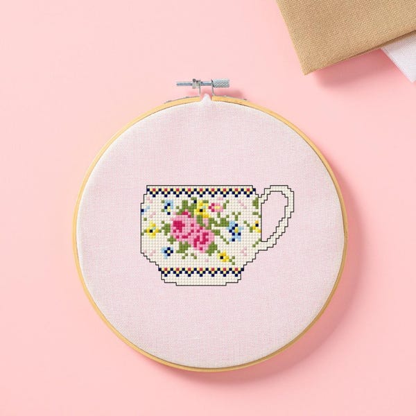 Patrón de punto de cruz Royal Albert Petit Point China (PDF) - Descarga digital