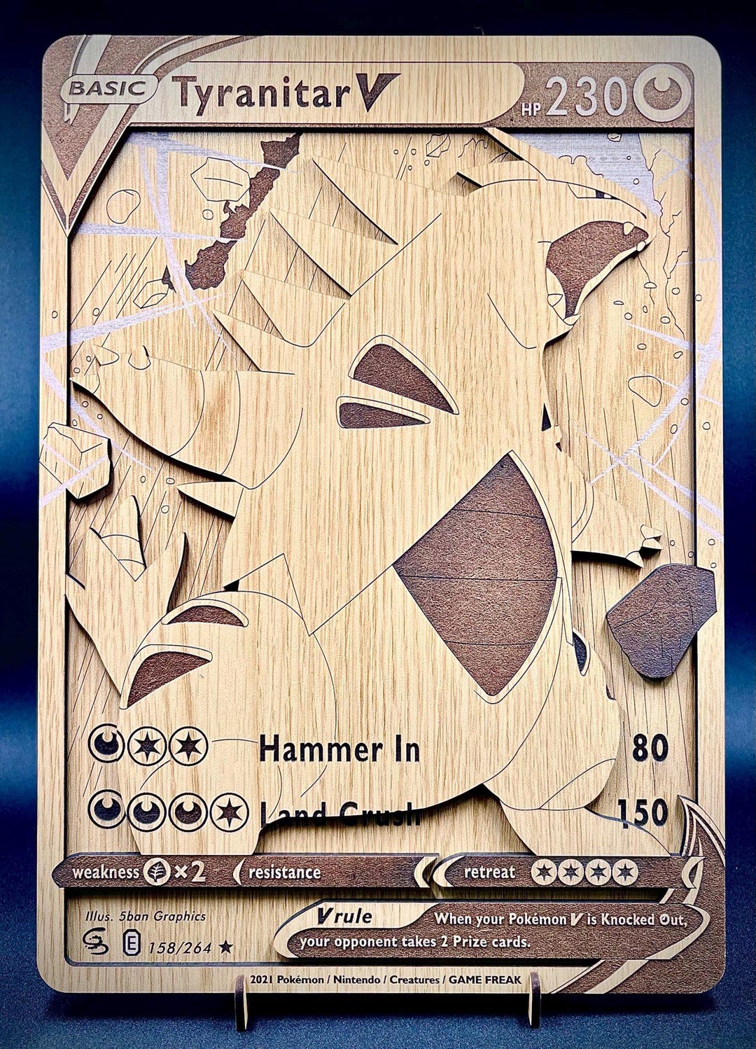 Tyranitar 158 Wood Pokemon Card - Etsy