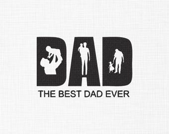 Diseño de bordado "Dad Ever", regalo para el Día del Padre (patrón descargable)