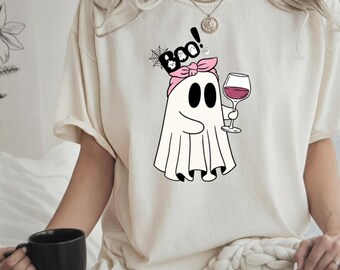 Funny Ghost with Wine Glass SVG Halloween Digital Download