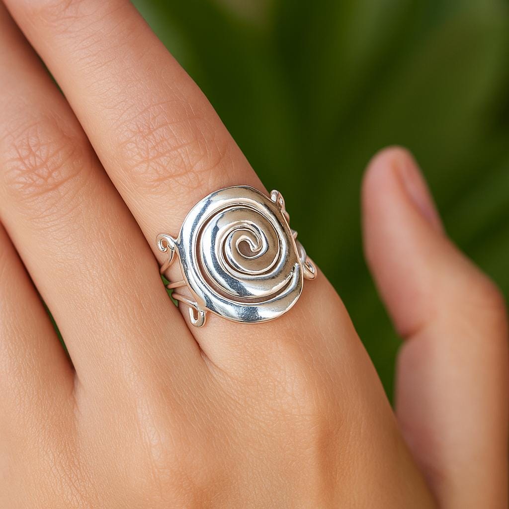 Sterling Silver Spiral Ring | Handmade 925 Swirl Band | Adjustable Boho Minimalist Jewelry | Gift for Her | Women Ring | Just Because Gift