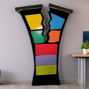 Whimsical, Handmade Fractured Chest of Drawers.  Dr Seuss - Alice in Wonderland inspired dresser/bookcaae