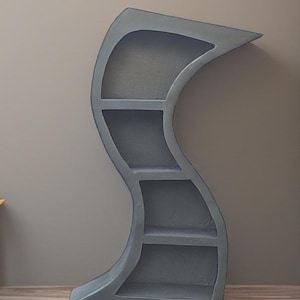 Whimsical Dr Seuss / Alice in Wonderland 4ft curvy bookcase.