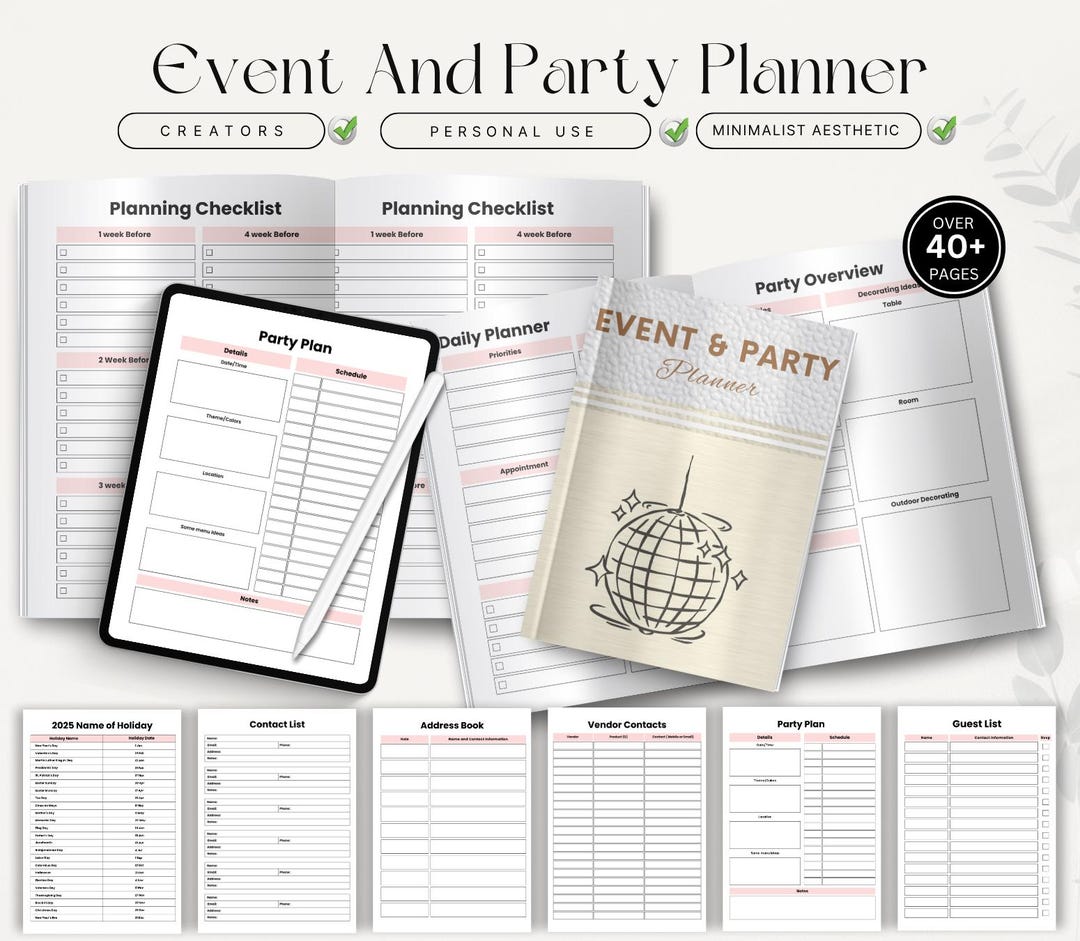 Event and Party Planner, Printable Party Planning Template, Event ...