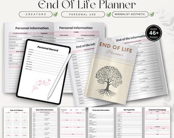 Printable End of Life Planner, Editable Legacy Binder and Final Wishes ...