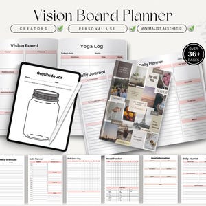Vision Board Planner, Goal Setting Journal, Law of Attraction Printable, Manifestation Journal, Dream Life Creator PDF