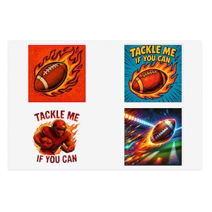 Football-Themed Sticker Sheets, Fun Sports Decals