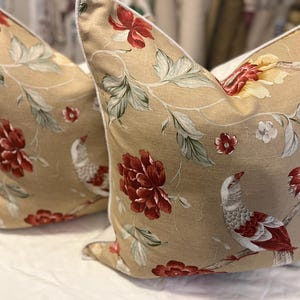 Custom, New 24”x24” Pillow Pair in Scalamandre “Orientaux” and Cream Linen Back.