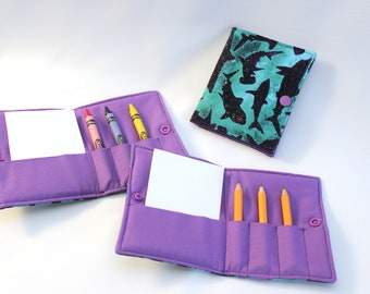 Purple Shark Crayon Wallet, ready to ship