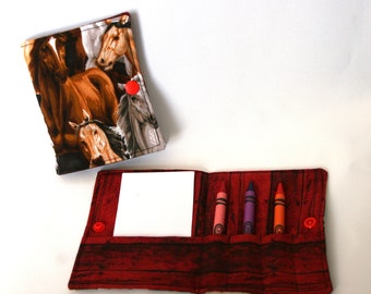 Horse Crayon Wallet, ready to ship