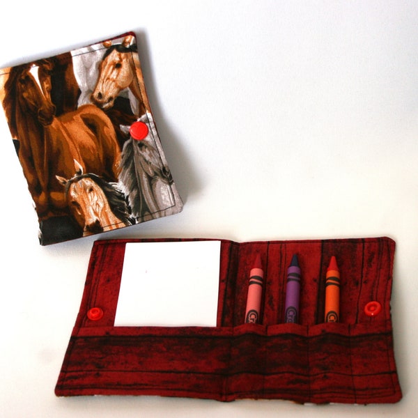 Horse Crayon Wallet, ready to ship