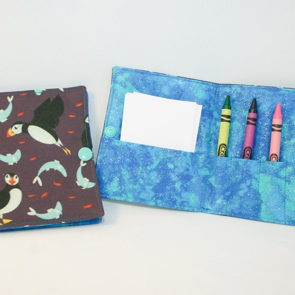 Puffin Crayon Wallet, ready to ship