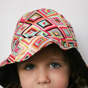 Bold Geometric Child Bucket Hat, ready to ship image 1