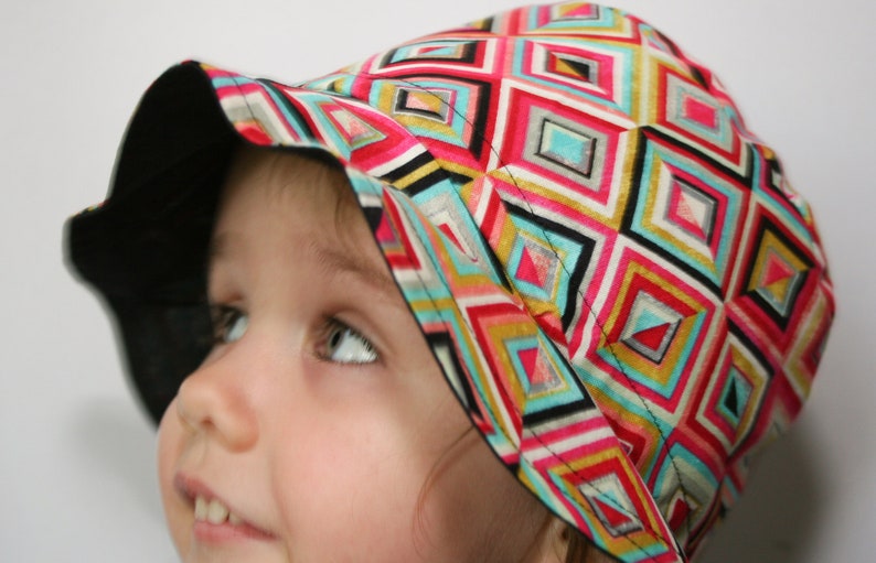 Bold Geometric Child Bucket Hat, ready to ship image 2