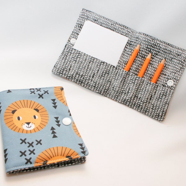 Lion Geometric Crayon Wallet, ready to ship