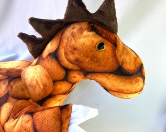 Potatoes Minky Dinosaur Stuffed Animal, ready to ship