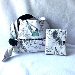 Adventure Toile Child Purse and Crayon Wallet Set, ready to ship