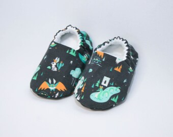 Cute Cryptids Baby Shoes, 0-3 or 3-6 or 6-9 months, ready to ship