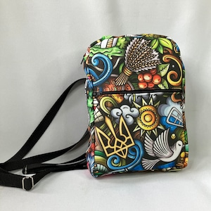 Ukrainian Pride Convertible Mini Backpack, ready to ship