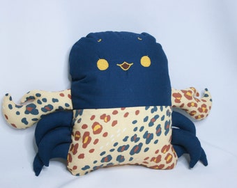 Leopard Print Crab Stuffed Animal, ready to ship