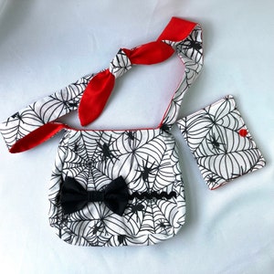 Conjunto de bolsa infantil Spiders e carteira de giz de cera, pronto para envio