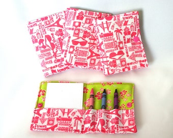 Pink Travel Crayon Wallet, ready to ship