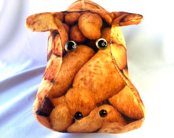 Potatoes Minky Hippo Stuffed Animal, ready to ship