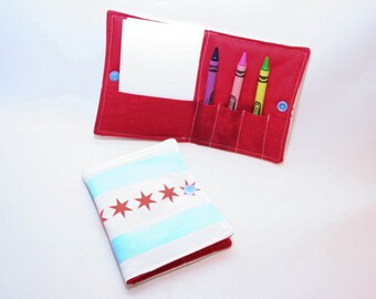 Chicago Flag Crayon Wallet, ready to ship