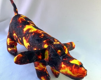 Lava Dachshund Minky Stuffed Animal, ready to ship