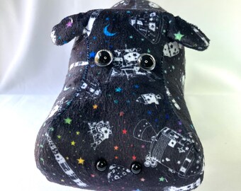 Spacey Minky Hippo Stuffed Animal, ready to ship