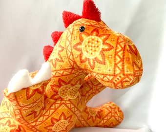 Sunflower Minky Dinosaur Stuffed Animal, ready to ship