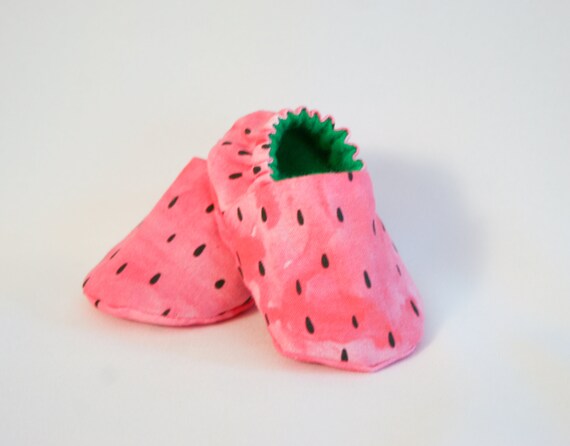 Pink Watermelon Baby Shoes 0-3 months 