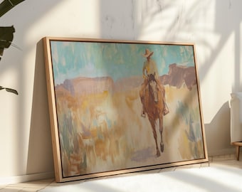Cowboy zu Pferd, rustikale Wandkunst, Western Western Western Western Western Gemälde Western Western Western Western Poster Western Western Western Poster Western Poster dazu Leinwand Western Cowboy Western Western Western Western Western darauf Dinge,
