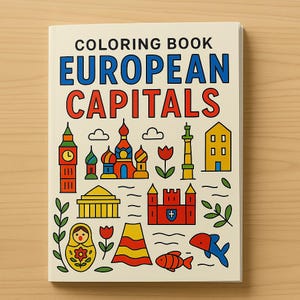 European Capitals Coloring Book for Kids – Educational Geography Activity PDF | Printable Coloring Pages