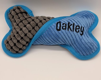 Personalised squeaky bone dog toy