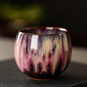 Small Japanese Style Ceramic Tea Cup | Drinkware | Wabi Sabi Pottery | Rustic | Zen Chawan Chinese | Gifts for Tea Lovers