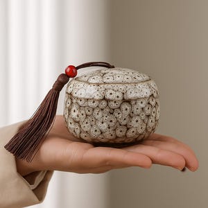 Small White Ceramic Tea Jar | Chinese Tea Canister | Porcelain Storage Jar | Sealed Spice Pot | Coffee Container | Tea Leaf Holder | 70ml