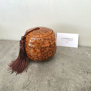 Large Orange Ceramic Tea Jar | Chinese Canister | Porcelain Matcha Storage Jar | Sealed Spice Pot | Coffee Container | Tea Leaf Holder 500ml