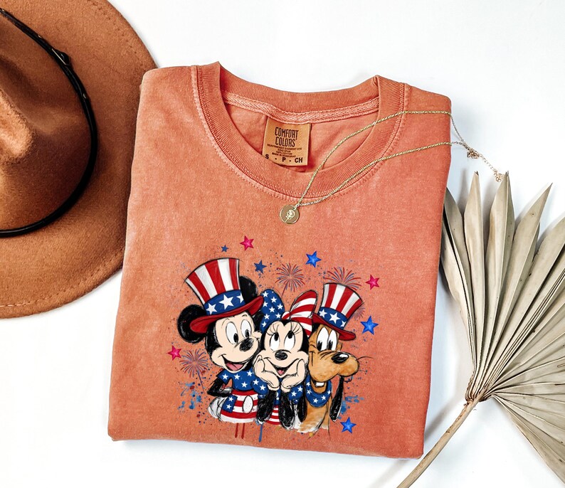 Mickey Minnie Pluto 4. Juli Shirt, Disney Patriotic Mickey Mouse T-Shirt, Disney 4 Bild 8
